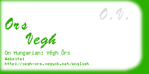ors vegh business card